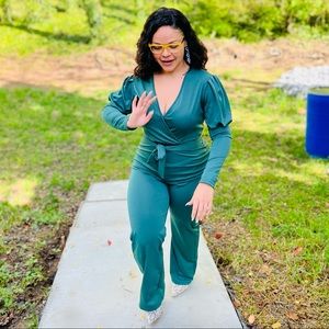 Balloon Sleeve Romper: Large